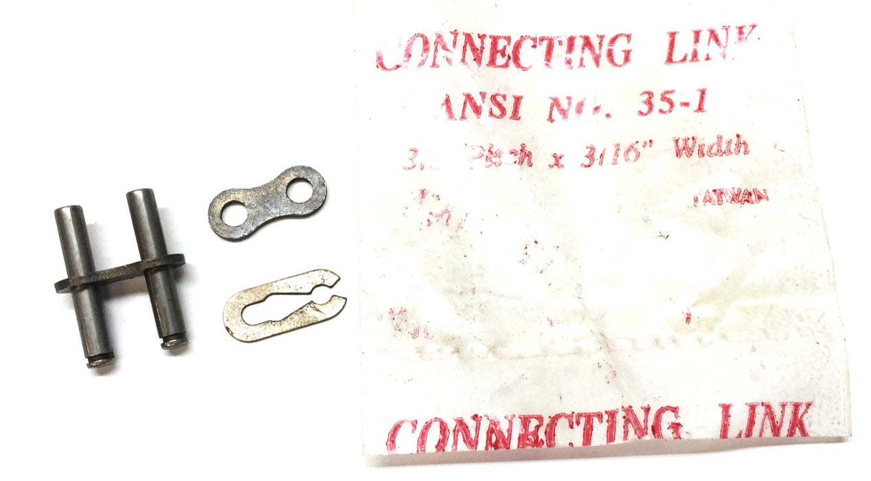 ANSI No. 35-1 3/8" Pitch x 3/16" Width Connecting Link [Lot of 7] NOS