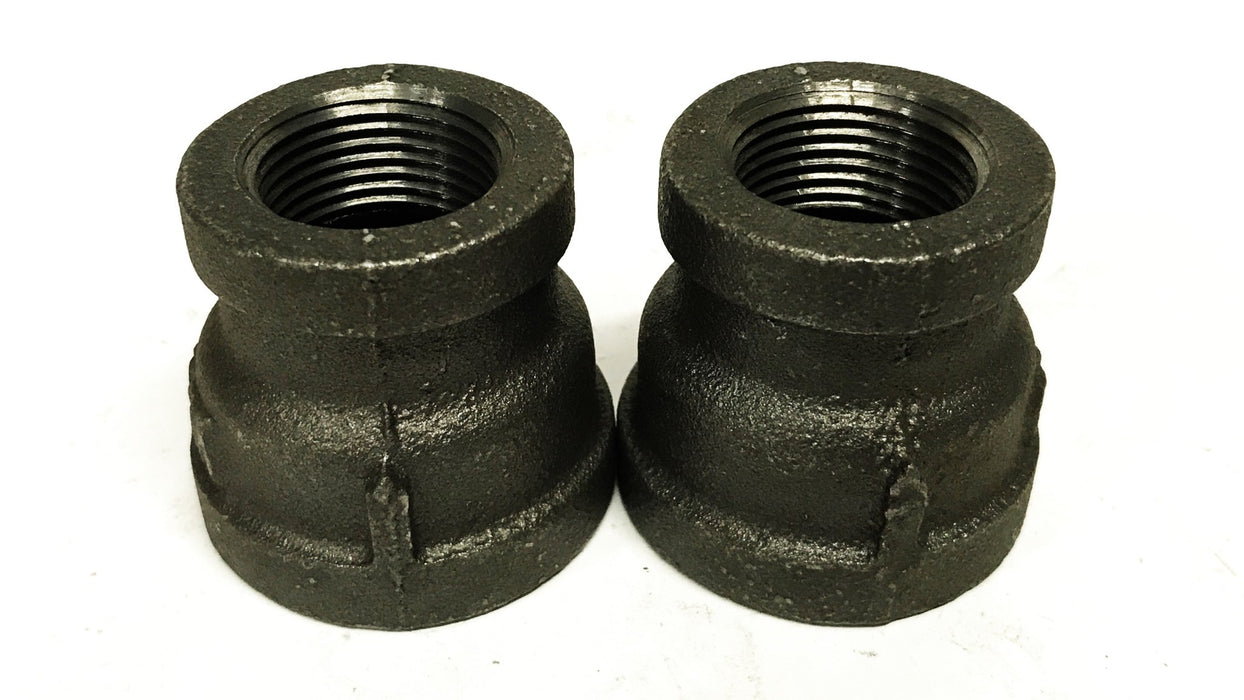 Ward 1 inch Female x 3/4 inch Female Malleable Iron Coupling [Lot of 2] NOS