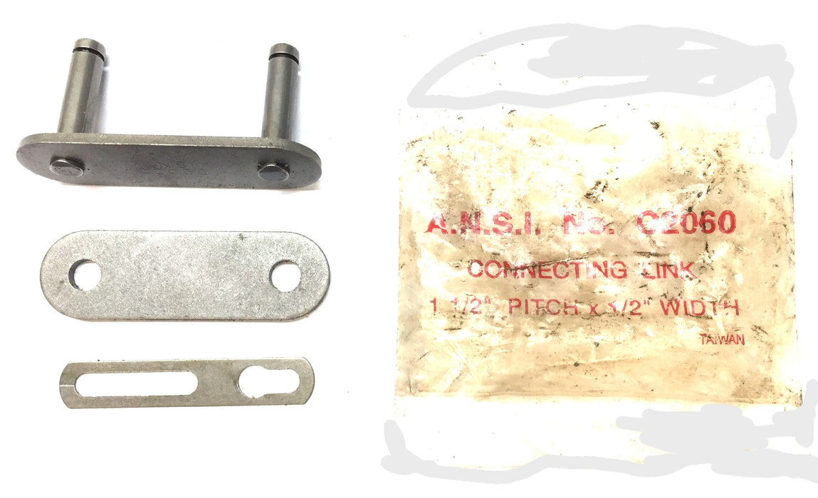ANSI No. C2060 1-1/2" Pitch x 1/2" Width Connecting Link [Lot of 2] NOS