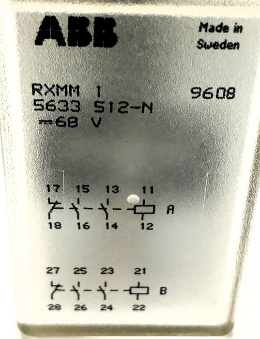 ABB Auxiliary Relay RXMM1 (5633 512-N) NOS