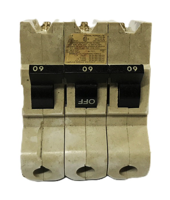 Federal Pioneer 3-Pole 60amp Circuit Breaker LR12188 USED