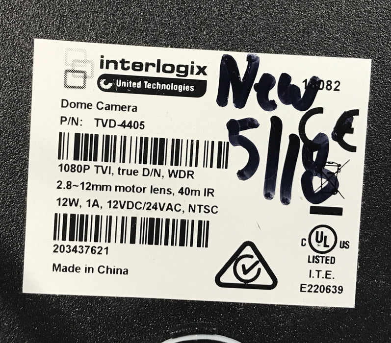 Interlogix TruVision Dome Camera TVD-4405 USED