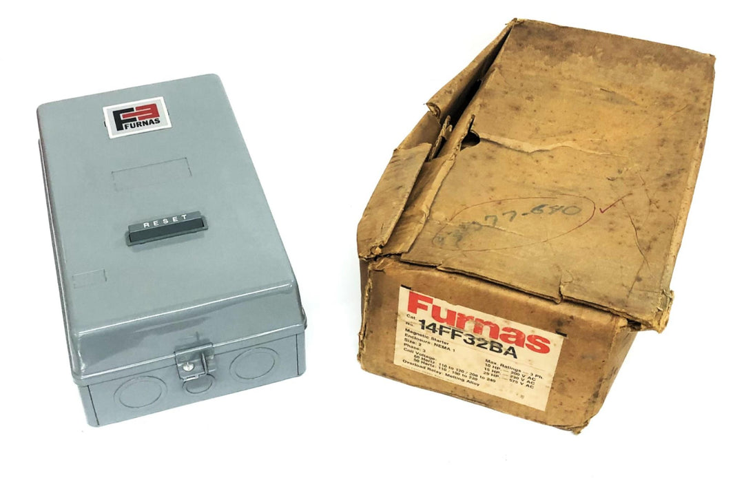Furnas Size 2 NEMA 1 3 Phase 45 AMP Magnetic Starter 14FF32BA NOS