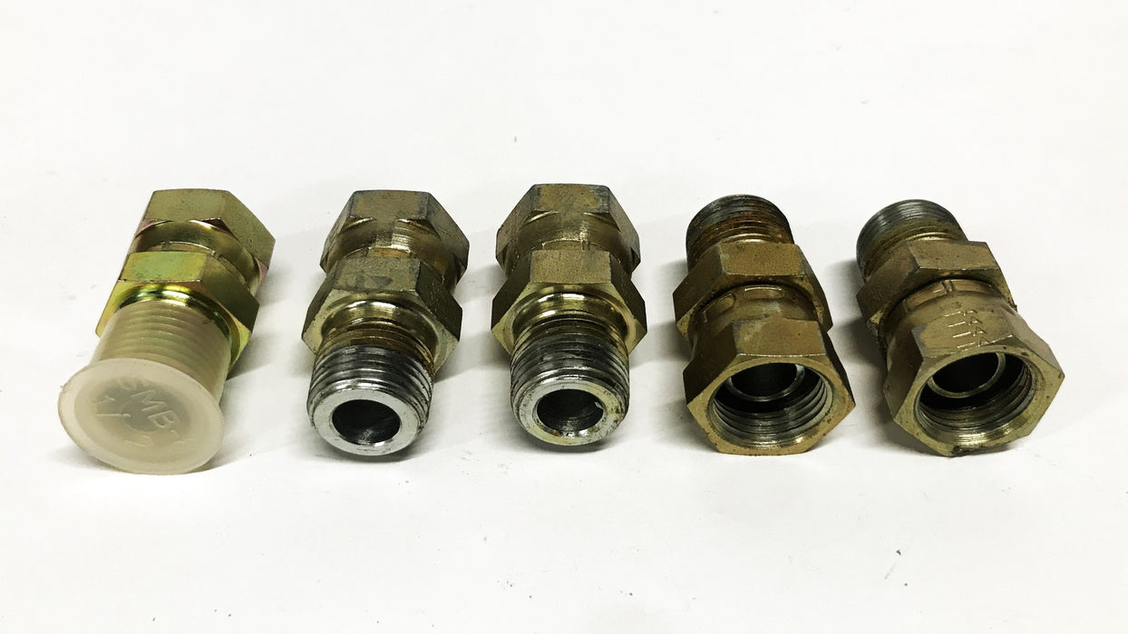 Aeroquip Zinc-plated Steel 1/2 inch Swivel Nut Hose Adapter [Lot of 5] NOS