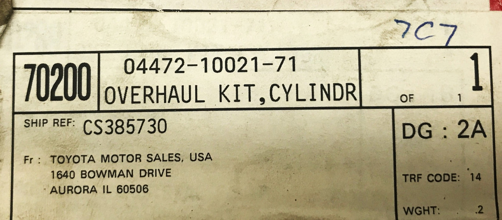 Toyota Cylinder Overhaul Seal Kit 04472-10021-71 NOS