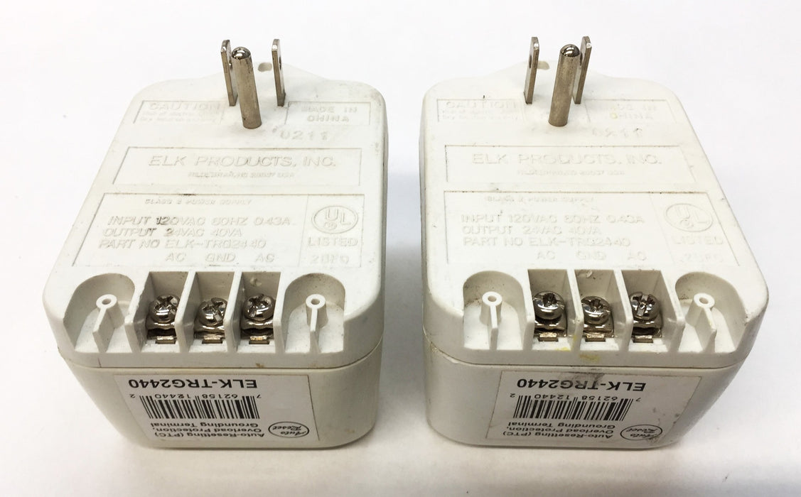 ELK Auto-Resetting Transformer 24VAC/40VA ELK-TRG2440 [Lot of 2] USED