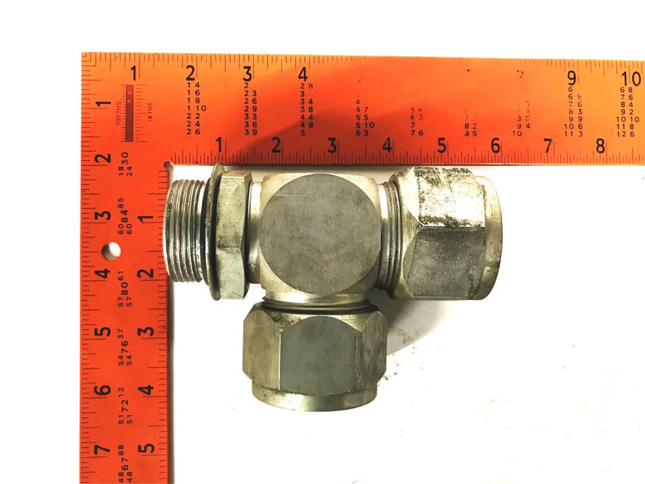 Lenz 1-1/4 inch Male x 1 inch Female x 1/2 inch Female Tube Fitting Tee NOS
