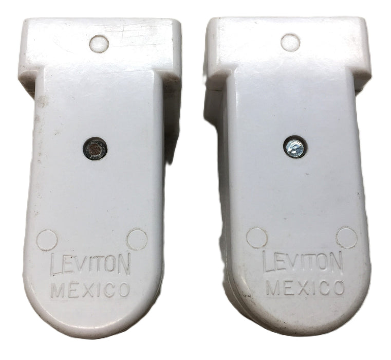 Leviton 660W/600V White Fluorescent Lampholder 493 [Lot of 2] NOS