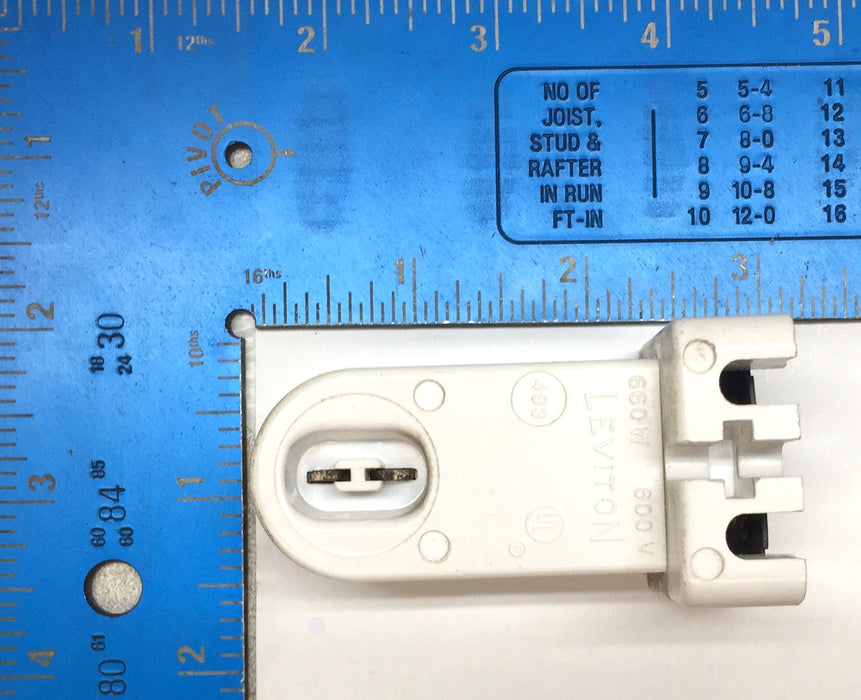 Leviton 660W/600V White Fluorescent Lampholder 493 [Lot of 2] NOS