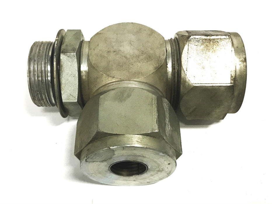 Lenz 1-1/4 inch Male x 1 inch Female x 1/2 inch Female Tube Fitting Tee NOS
