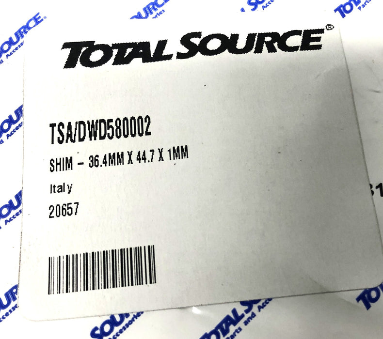 Total Source 36.4x44.7x1mm Shim DWD580002 [Lot of 18] NOS