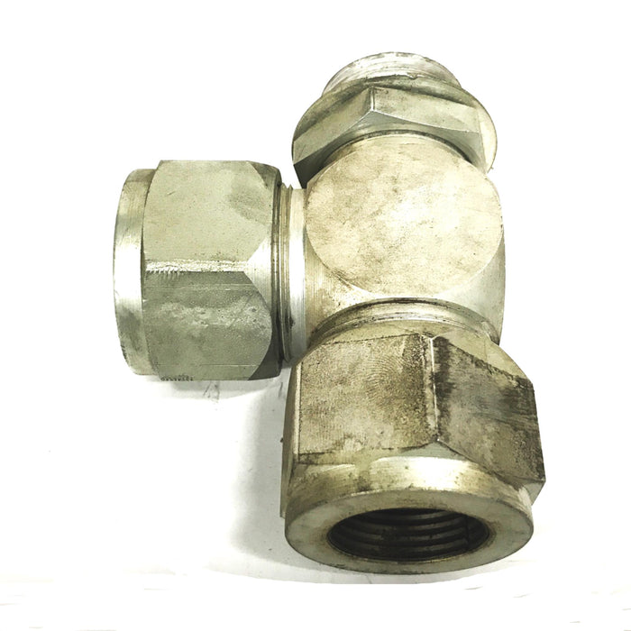 Lenz 1-1/4 inch Male x 1 inch Female x 1/2 inch Female Tube Fitting Tee NOS