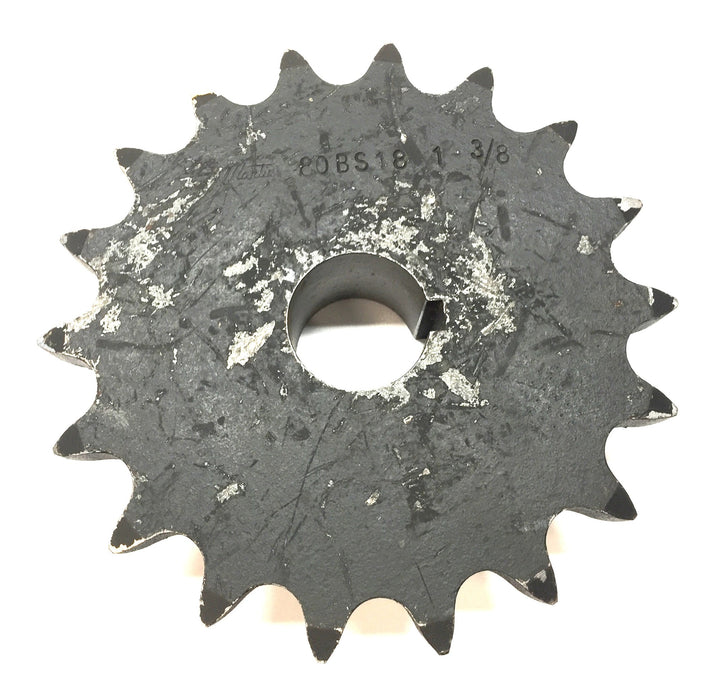 Martin Roller Chain Sprocket 80BS18 1-3/8 with 1.33" Bore and Keyway NOS