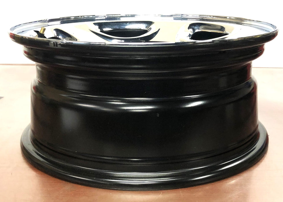 GM 16x6.5 Inch Steel Chrome Clad Wheel Assembly 9593150 (09593150) NOS