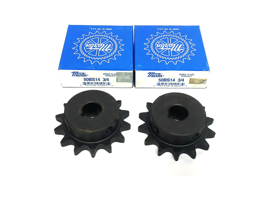 Martin 14 Tooth 0.74X2.12 Inch Bored To Size Sprocket 50BS14 3/4 [Lot of 2] NOS