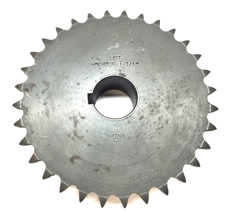 UST Roller Sprocket 1.42" Bore w/Set Screw and Keyway H50B32F-1-7/16 NOS