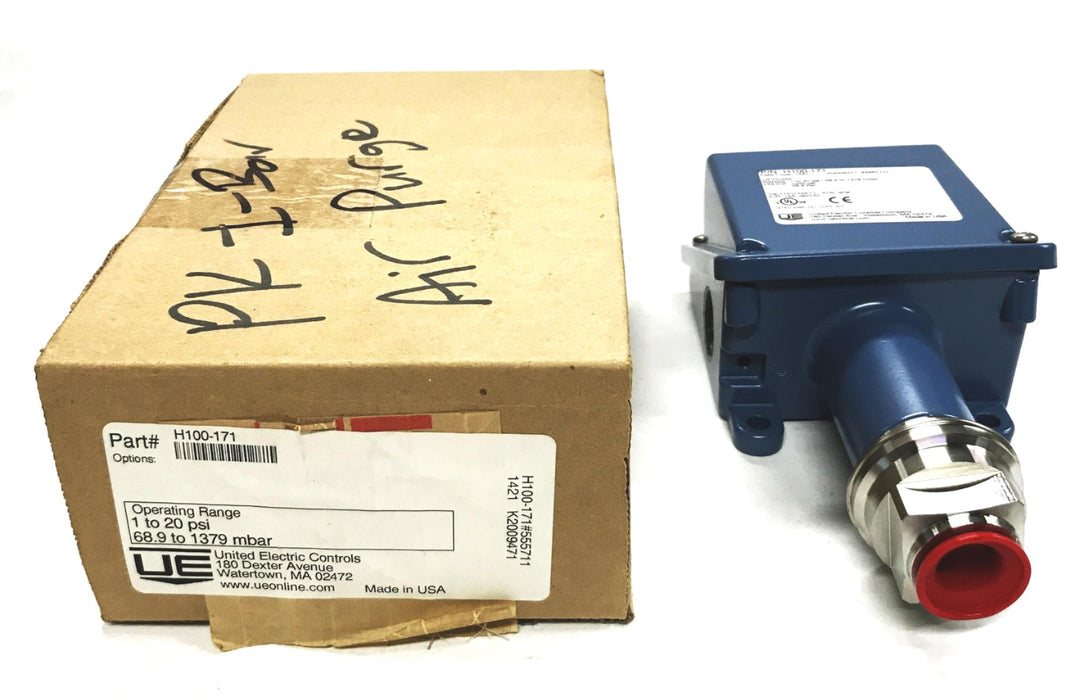 United Electric Controls Pressure Switch H100-171 NOS