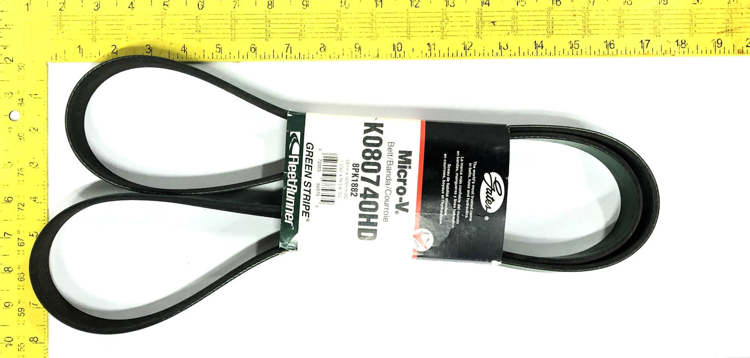 Gates Fleetrunner Green Stripe Micro-V Drive Belt K080740HD (8PK1882) NOS