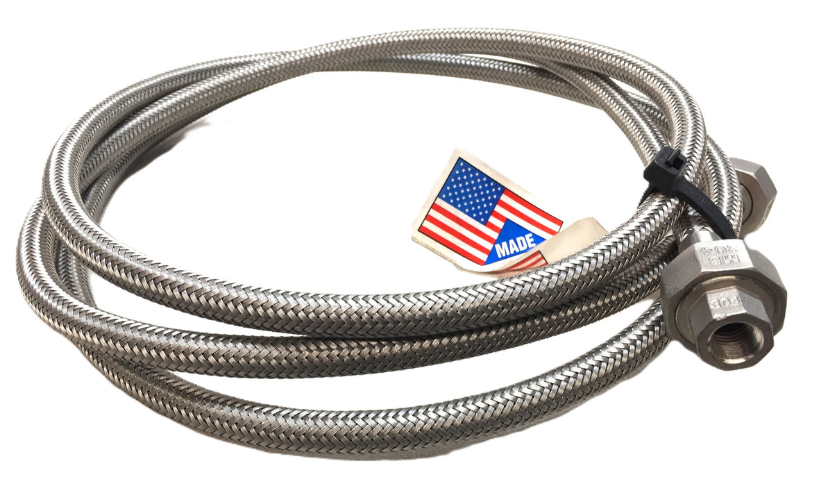 Hose Master MB304 1/4" x 1/4" x 8' Steel Braided Hose Line NOS