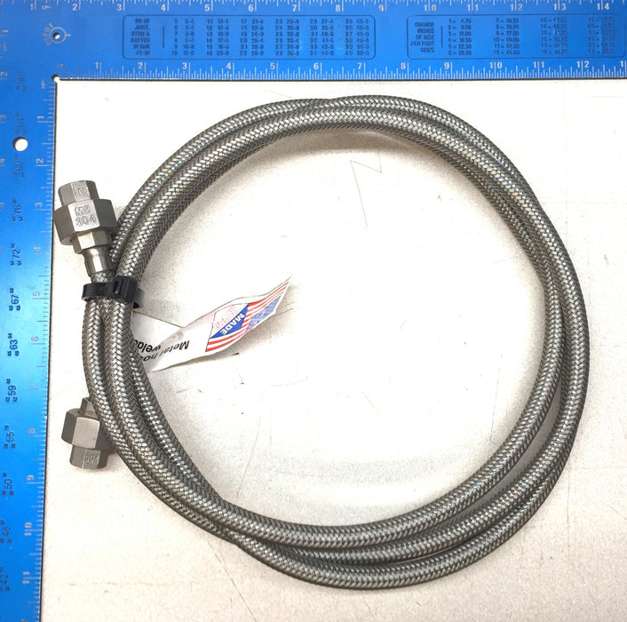 Hose Master MB304 1/4" x 1/4" x 8' Steel Braided Hose Line NOS
