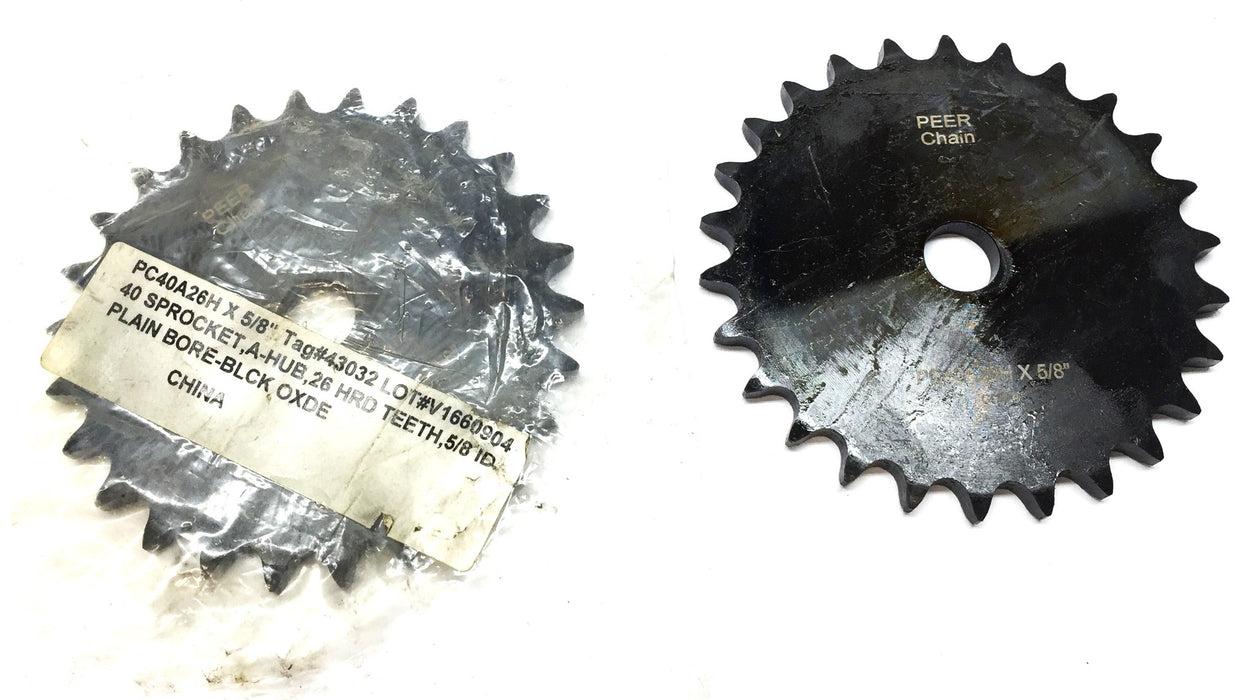 Peer Chain Plain Bore Black Oxide A-Hub Sprocket PC40A26H (40A26H) NOS