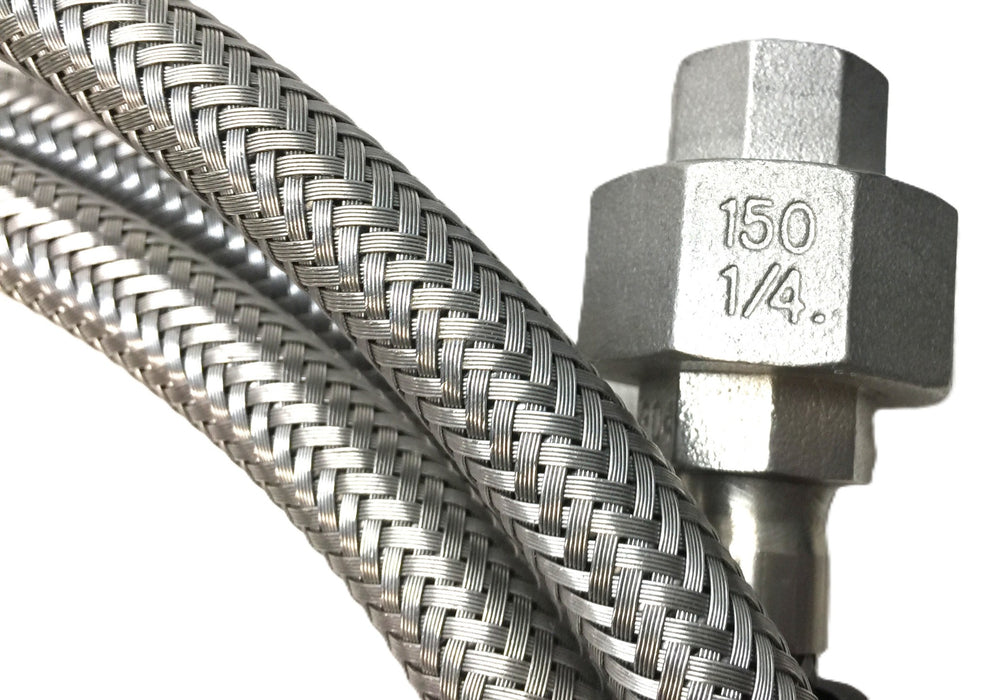 Hose Master MB304 1/4" x 1/4" x 8' Steel Braided Hose Line NOS