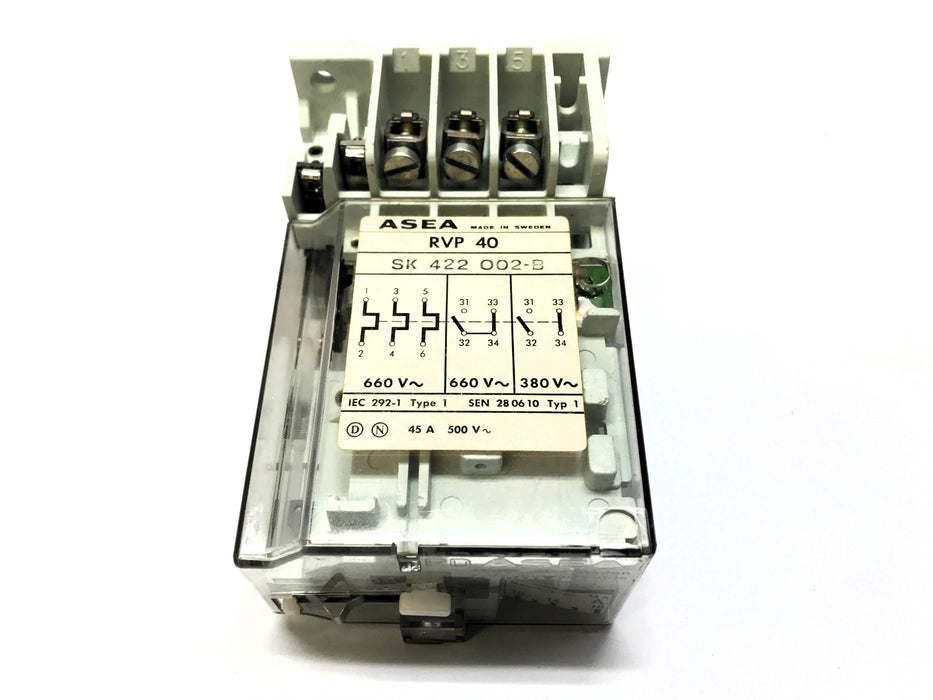Asea Thermal Overload Relay (Broken Plastic on Base) RVP40 (SK 422 022-B) USED