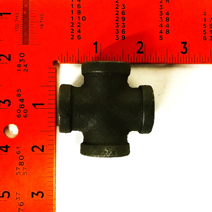 Unbranded Malleable Iron 4-way Cross Coupling [Lot of 4] NOS