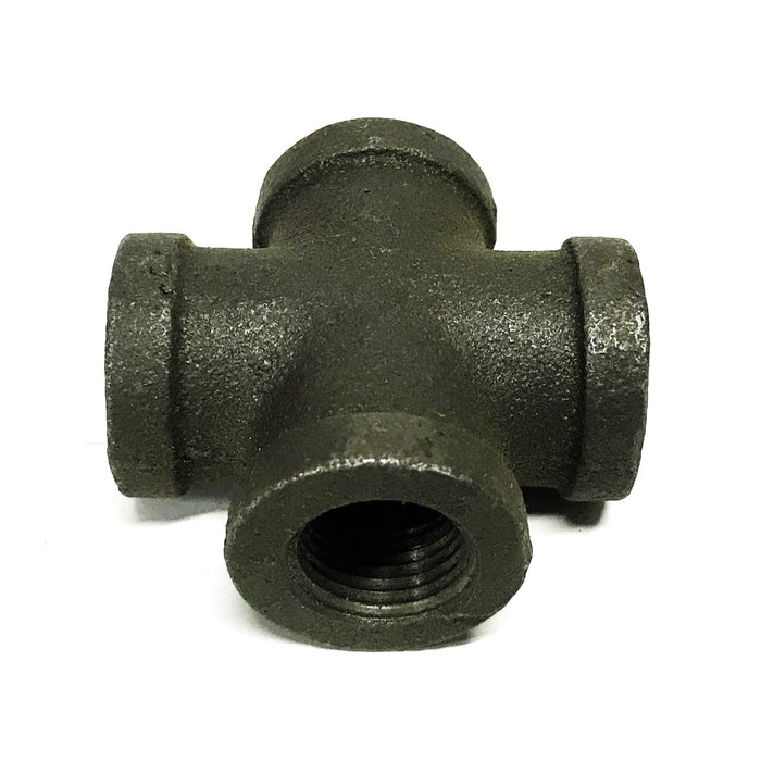 Unbranded Malleable Iron 4-way Cross Coupling [Lot of 4] NOS