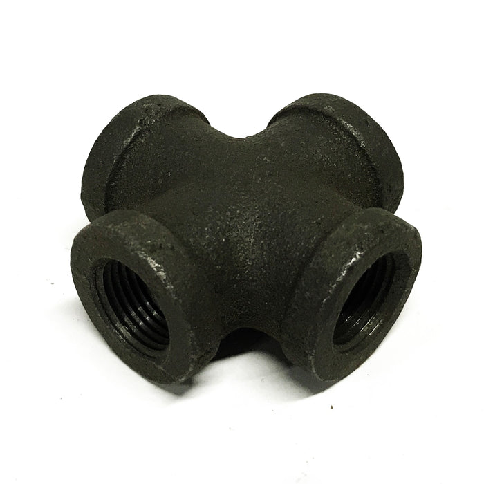 Unbranded Malleable Iron 4-way Cross Coupling [Lot of 4] NOS