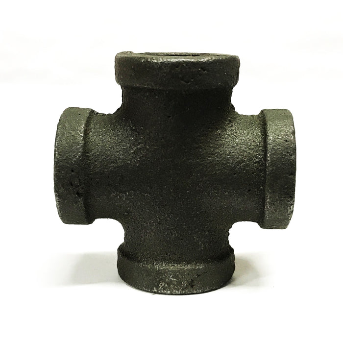 Unbranded Malleable Iron 4-way Cross Coupling [Lot of 4] NOS