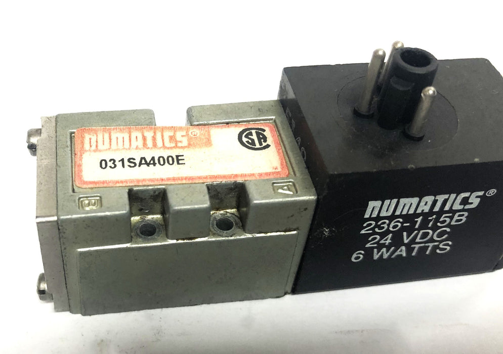 Numatics Solenoid Valve Missing Hardware 031SA400E NOS