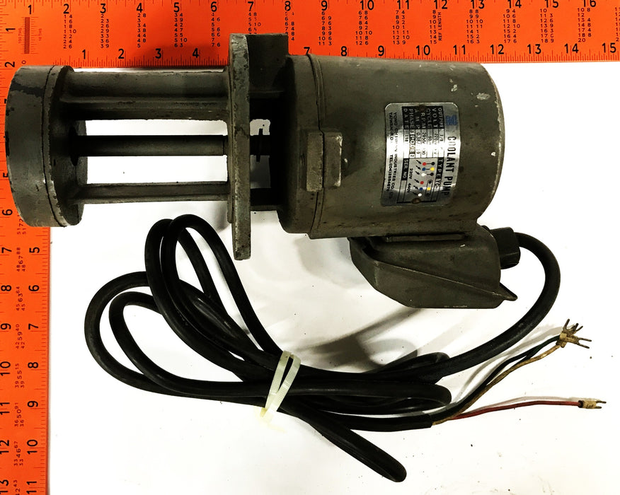 Yong Chiuann 1/8hp 220/440v 3-Phase 2-Pole Coolant Pump USED