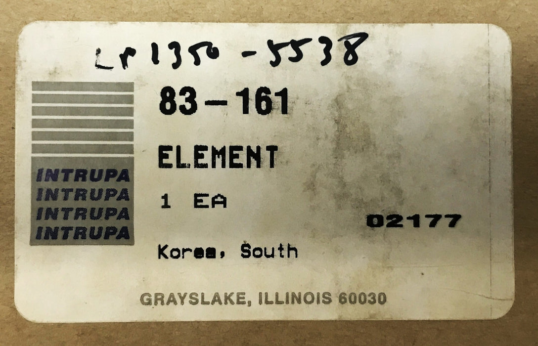 Intrupa Forklift Hydraulic Filter Element 83-161 [Lot of 2] NOS
