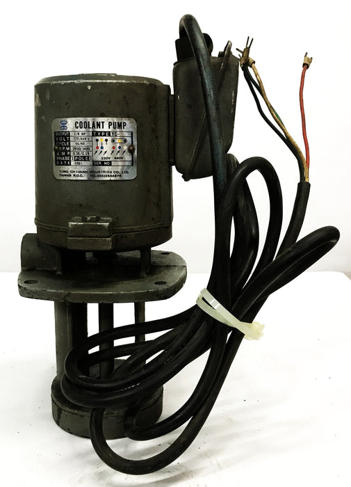 Yong Chiuann 1/8hp 220/440v 3-Phase 2-Pole Coolant Pump USED