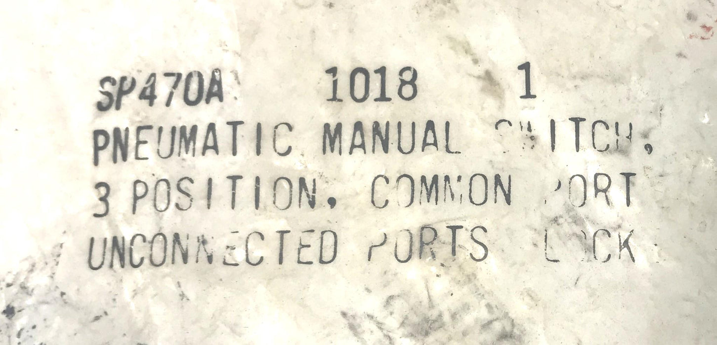 Honeywell Pneumatic Manual Switch 3-Position Common Port SP470A 1018 1 NOS