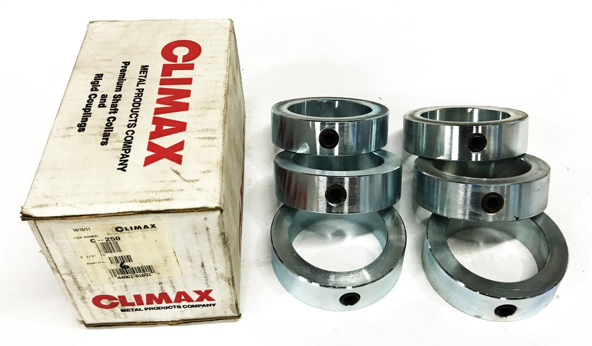 Climax 2-1/2 inch Set Screw Collar C-250 [Lot of 6] NOS