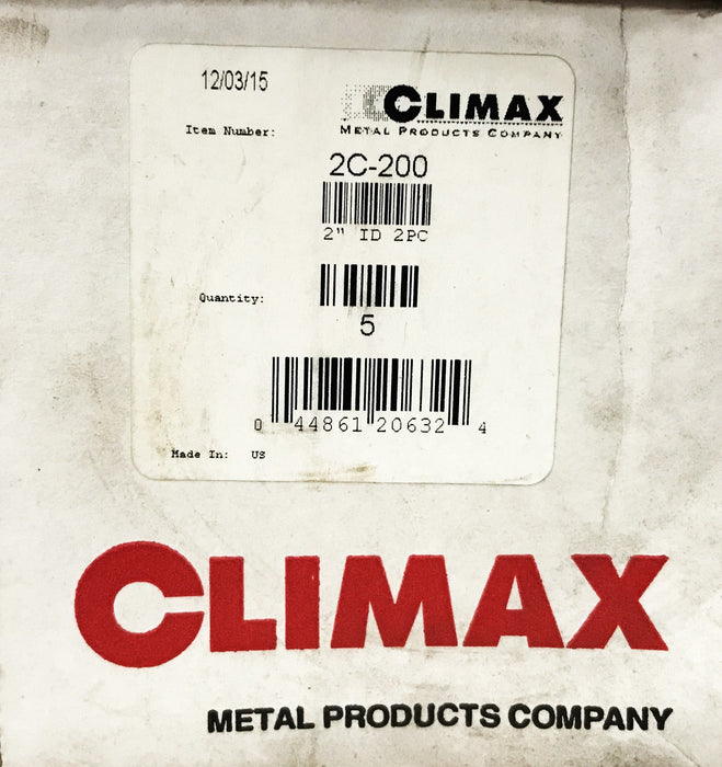 Climax 2 inch 2-Piece Split Shaft Collar 2C-200 [Lot of 5] NOS