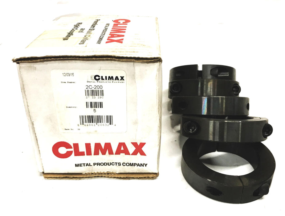 Climax 2 inch 2-Piece Split Shaft Collar 2C-200 [Lot of 5] NOS