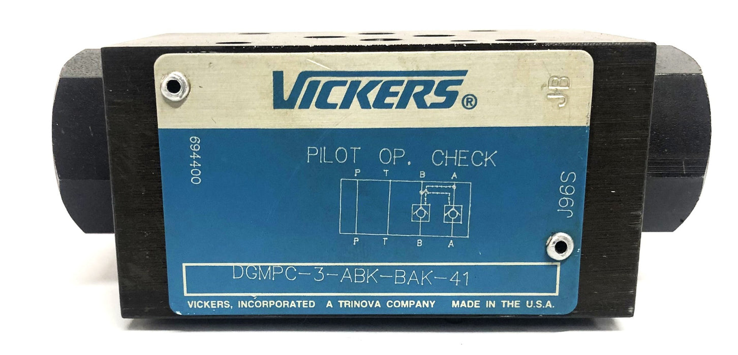 Vickers Hydraulic Check Valve DGMPC-3-ABK-BAK-41 NOS