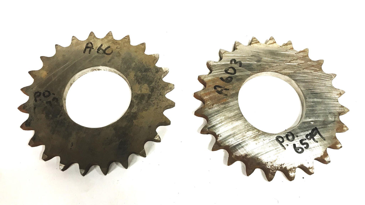 Unbranded 24-Tooth Flat Roller Chain Sprocket A603 [Lot of 2] NOS