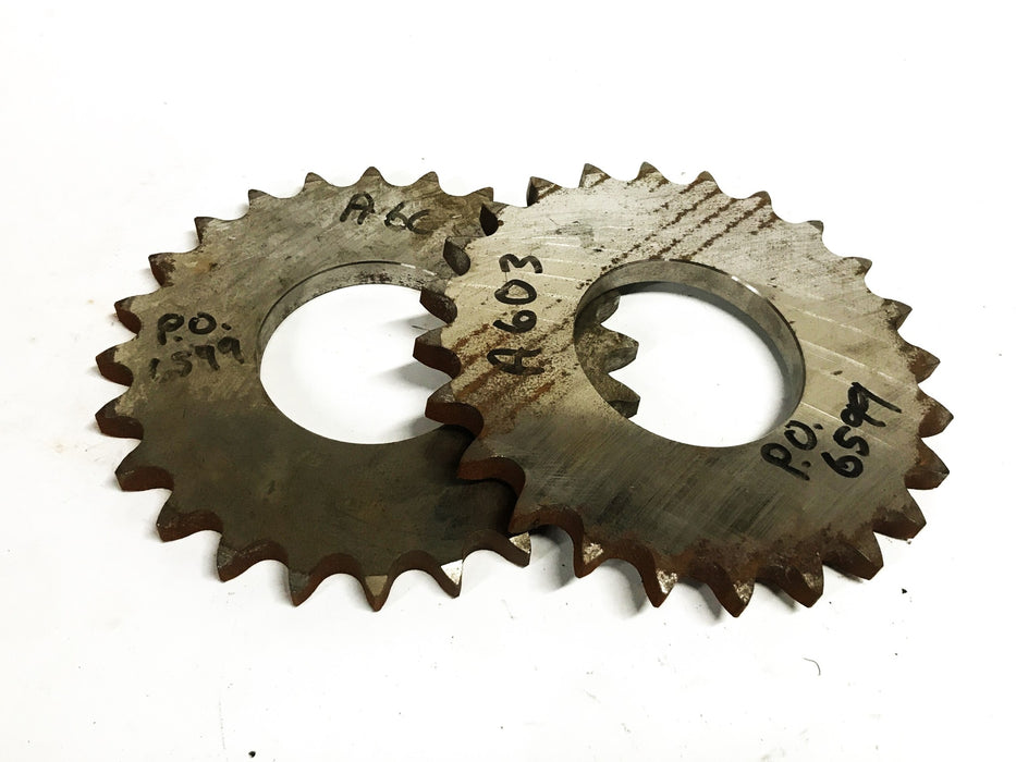 Unbranded 24-Tooth Flat Roller Chain Sprocket A603 [Lot of 2] NOS