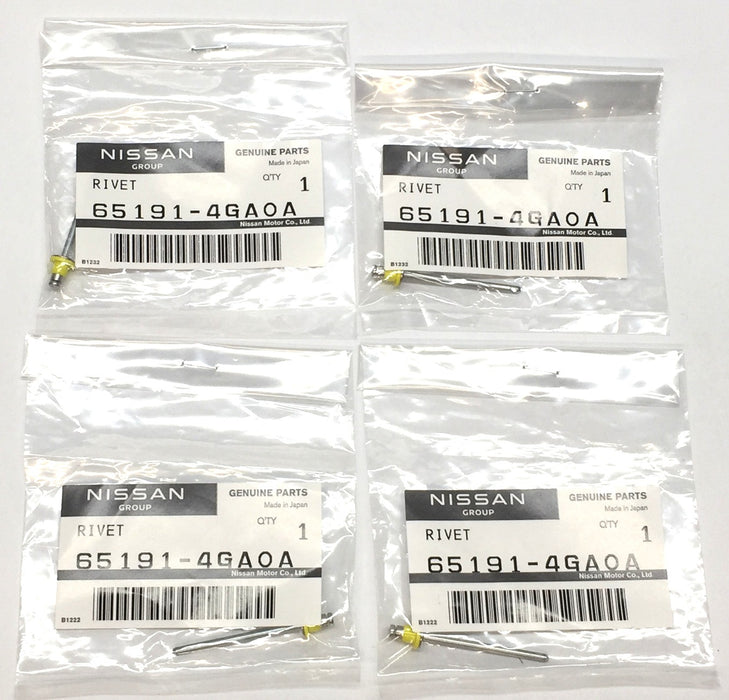 Nissan Door Assembly Rivet 65191-4GA0A [Lot of 4] NOS
