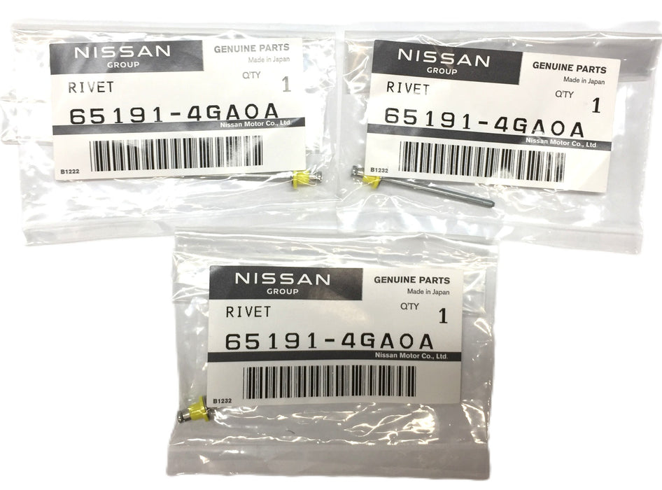 Nissan Door Assembly Rivet 65191-4GA0A [Lot of 3] NOS