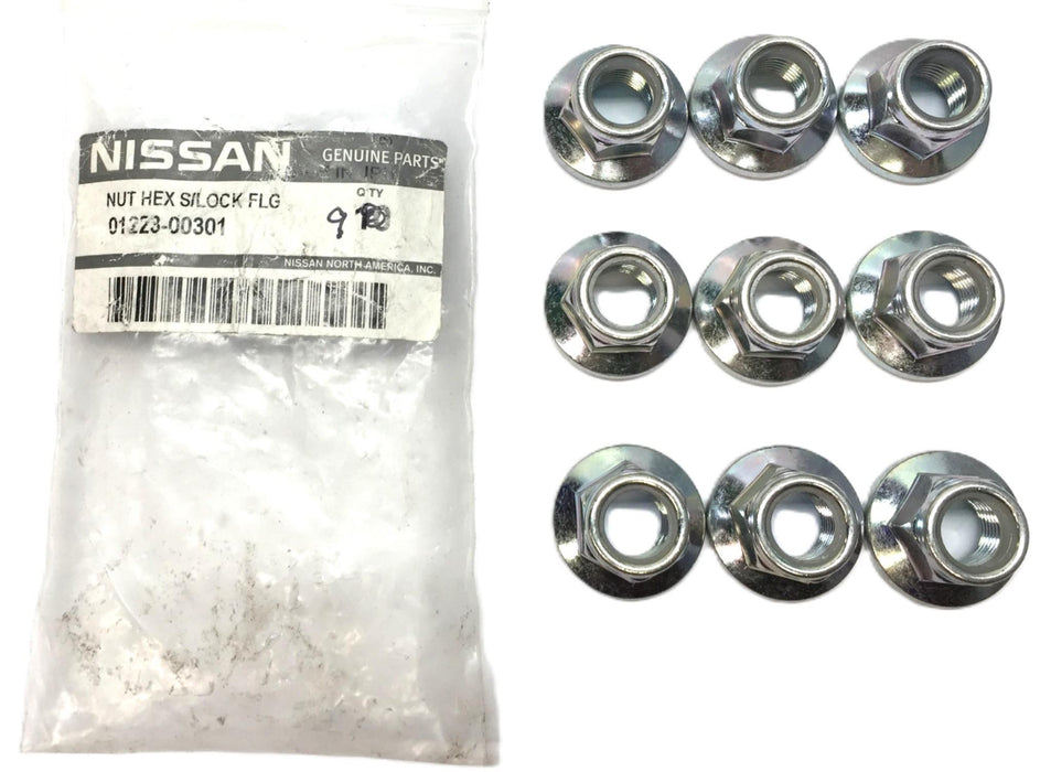 Nissan Hex Top Nut with Flange 01223-00301 [Lot of 9] NOS