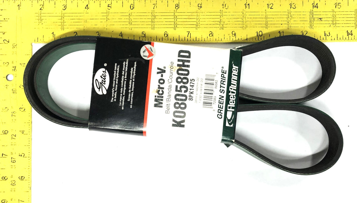 Gates FleetRunner Green Stripe Micro-V Drive Belt K080580HD (8PK1475) NOS