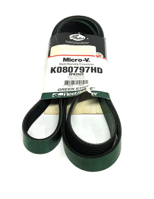 Gates FleetRunner Green Stripe Micro-V Drive Belt K080797HD (8PK2022) NOS