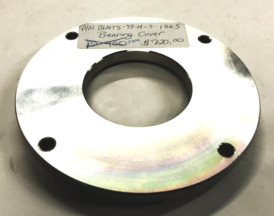 Unbranded Stainless Steel Bearing Cover BLNTS-75-H-S-1D65 NOS
