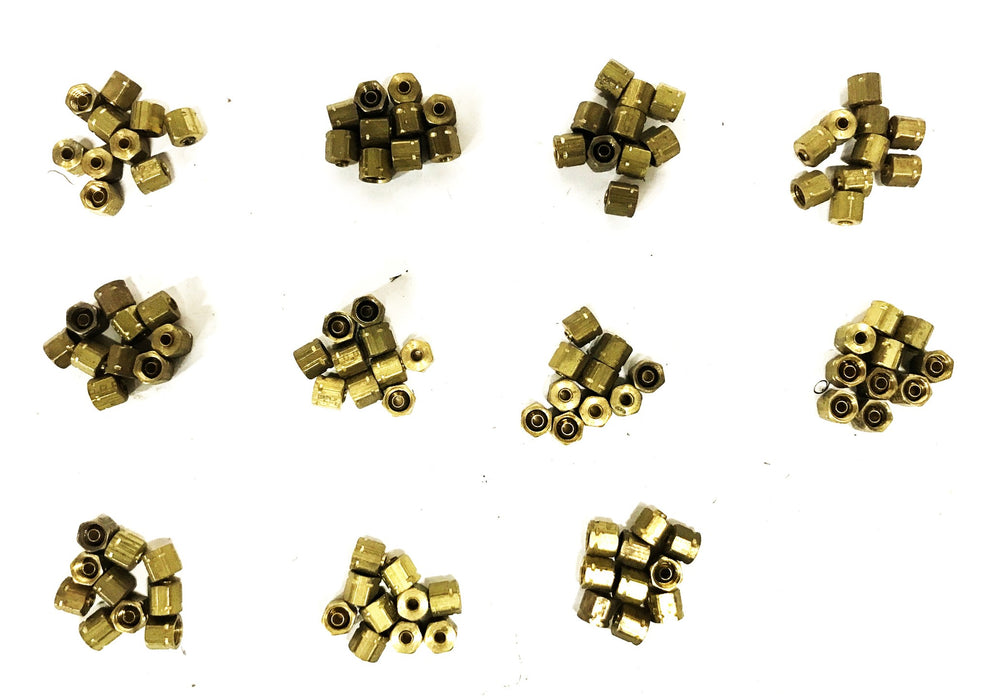 Unbranded Brass Compression Tubing Hex Nut [Lot of 110] NOS