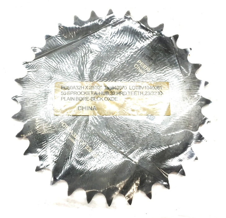 Peer Chain Type-A Stock Bore .70" Roller Chain Sprocket PC50A32H (50A32H) NOS